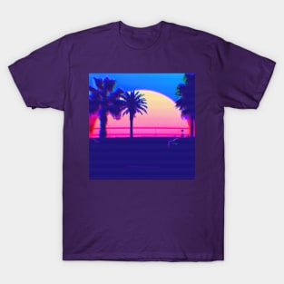 retrowave palms sunset T-Shirt